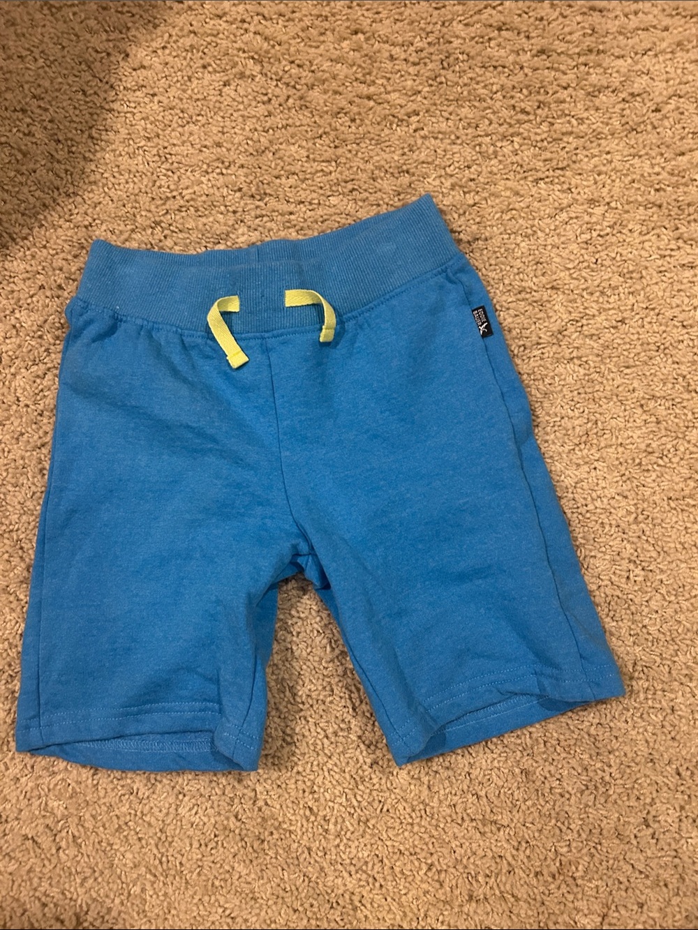 Eddie Bauer Blue Knit Kids Shorts with Yellow Drawstring